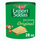 Keebler Export Sodas Soda Crackers, Soup Crackers, Lunch Snacks, Original, 28oz Can (1 Can)