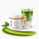 ONE WITH TEA Superieur Ceremonial Matcha Powder, Japanese Green Tea, Stone-Ground, Smooth & Mild Flavor, Ideal for Matcha Latte & Smoothies, 100% Pure