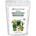 Z Natural Foods Delicious Greens Powder, Tangy and Nutrient-Dense Greens Blend, 100% Natural, Vegan, Gluten Free, Non-GMO, Kosher, 1 Lb