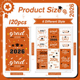 Graduation Party Decorations, 2026 Graduation Candy Stickers, 120 PCS Orange White Congrats Grad Mini Candy Wrapper Class of 2026 Bar Label Sticker