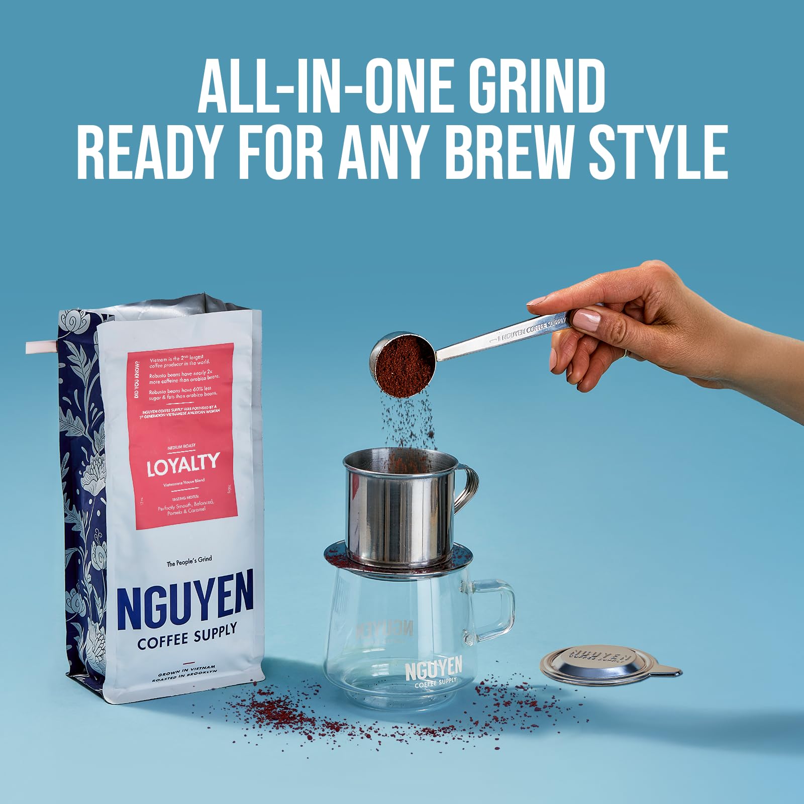 Nguyen Coffee Supply - Loyalty Signature Robusta & Arabica Blend: Medium Roast Premium Ground Coffee Beans, Vietnamese Single Origin, Direct Trade
