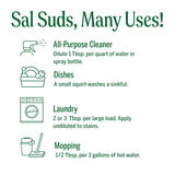 Dr. Bronner's Sal Suds Biodegradable Cleaner (32 Ounce, 2-Pack) - All-Purpose Mop Detergent for Floors, Kitchen & Bathroom, Multi-Surface Household