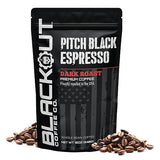 Blackout Coffee Pitch Black Espresso Whole Bean Coffee - Extra Dark Roast, European-Style, Powerfully Bold - Freshly Roasted 12oz Bag.