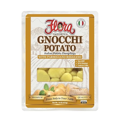 Flora Imported Potato Gnocchi Classic | Authentic Italian Dumplings | Made with 85% Potatoes | Non-GMO | Cooks in 2 Minutes | 16 oz (453g) (16 oz