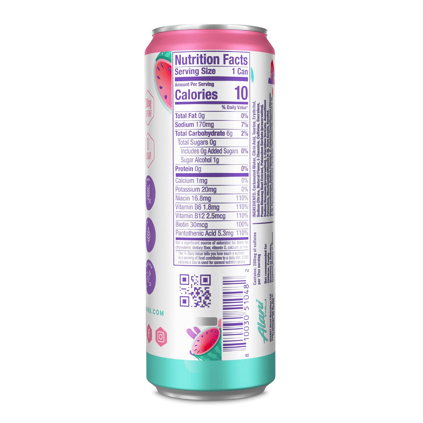 Alani Nu FRUIT BLAST VARIETY Sugar Free, Low Calorie Energy Drinks | 200mg Caffeine | Biotin B Vitamins | Zero Sugar | 10 Calories | 12 Fl Oz Cans |