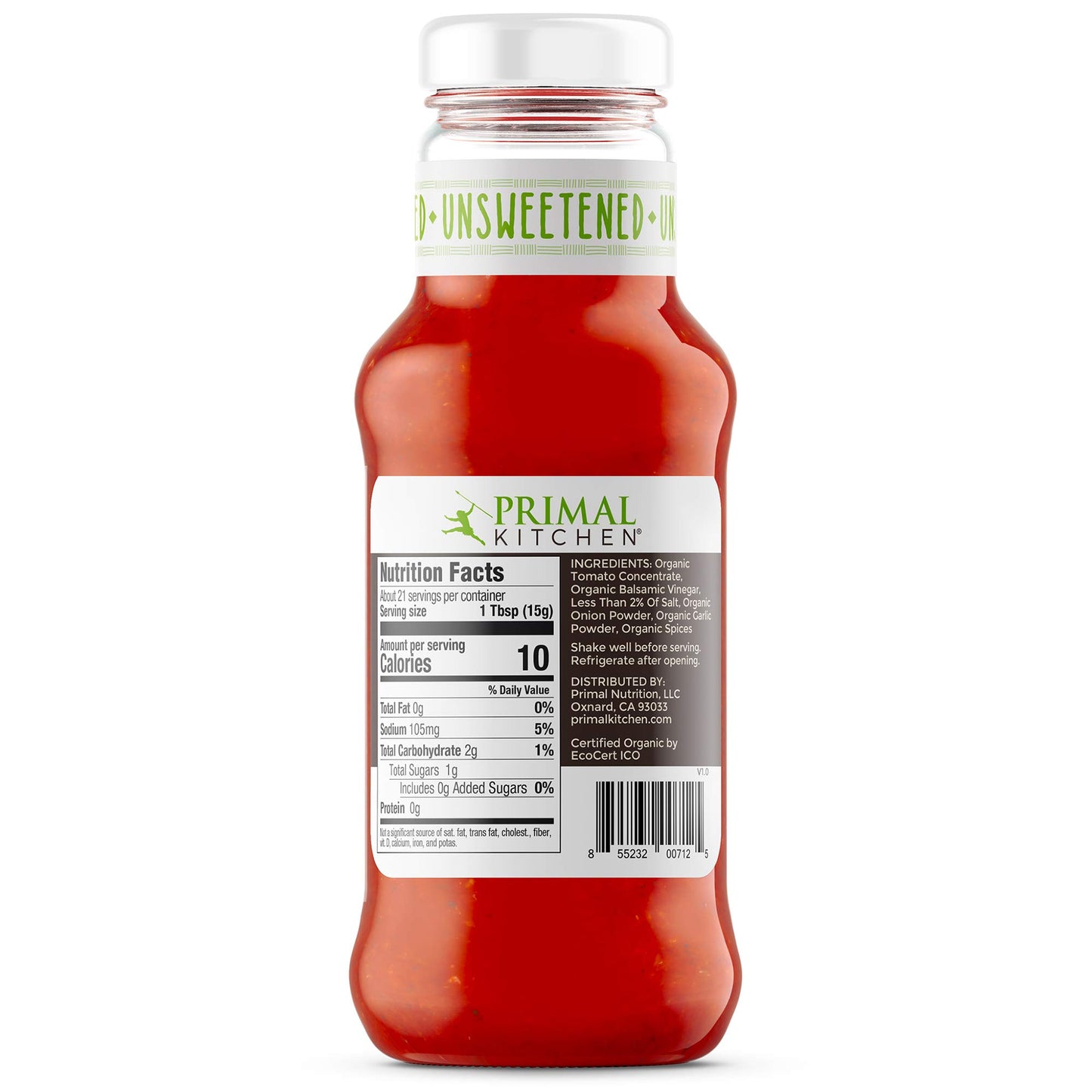 Primal Kitchen Organic Ketchup Variety Pack, Original Unsweetened and Spicy, No Cane Sugar or Corn Syrup, 11.3 Ounces, Pack of 2