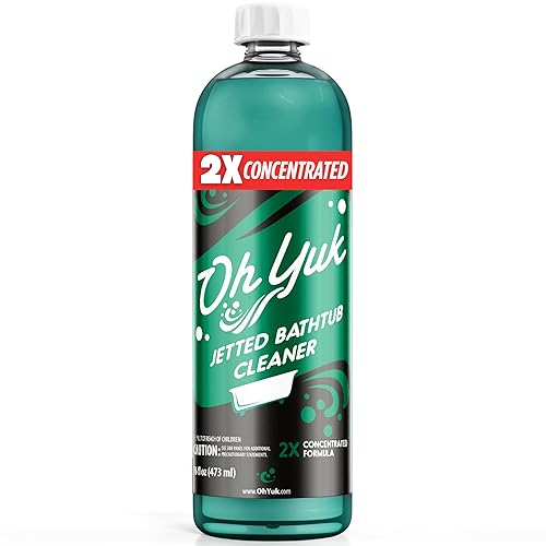 Oh Yuk Jetted Tub Cleaner 2X Concentrated - Deep Cleaning Jetted Bathtub & Jacuzzi Cleaner for Tub Systems with Jets - Removes Buildup - 16 fl oz