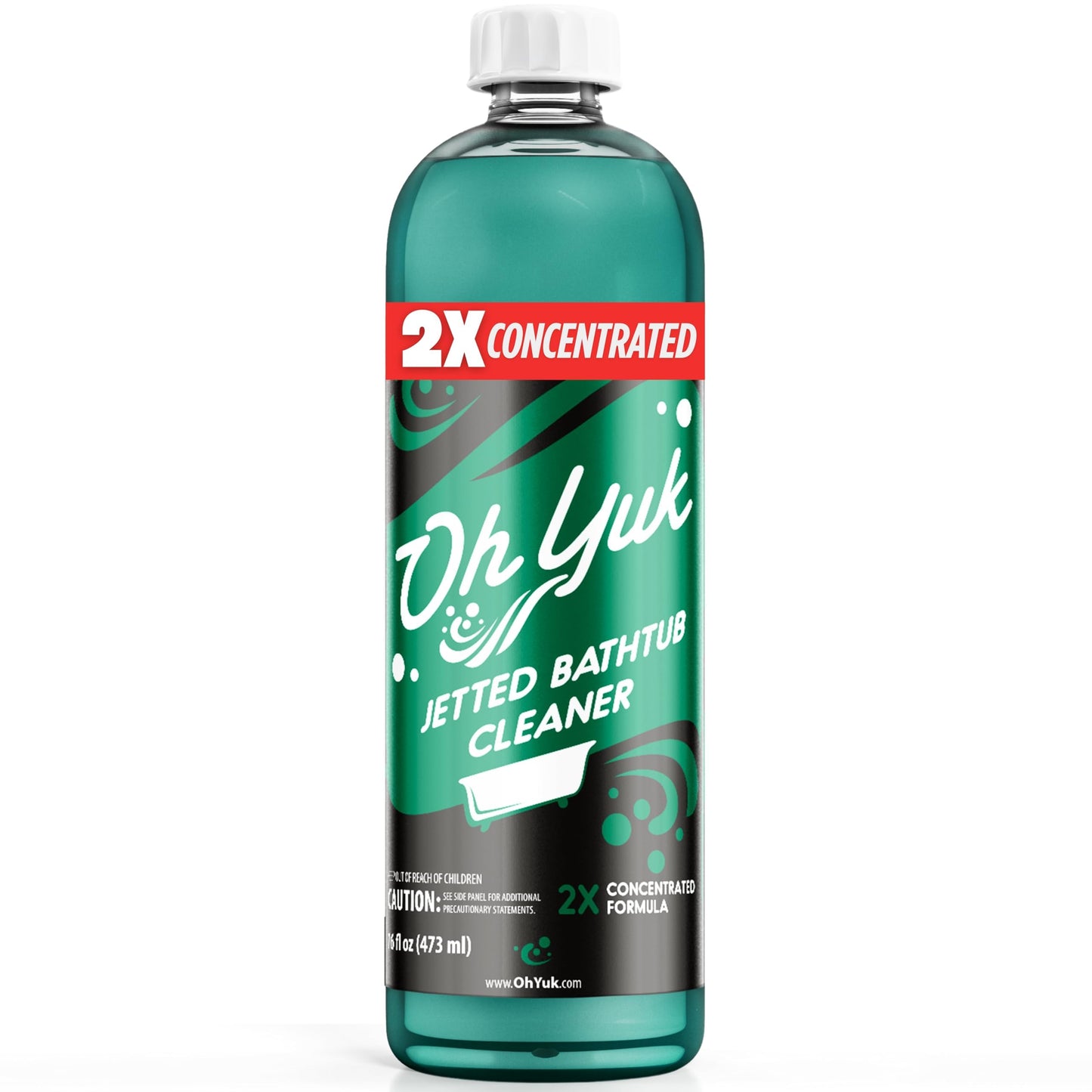 Oh Yuk Jetted Tub Cleaner 2X Concentrated - Deep Cleaning Jetted Bathtub & Jacuzzi Cleaner for Tub Systems with Jets - Removes Buildup - 16 fl oz