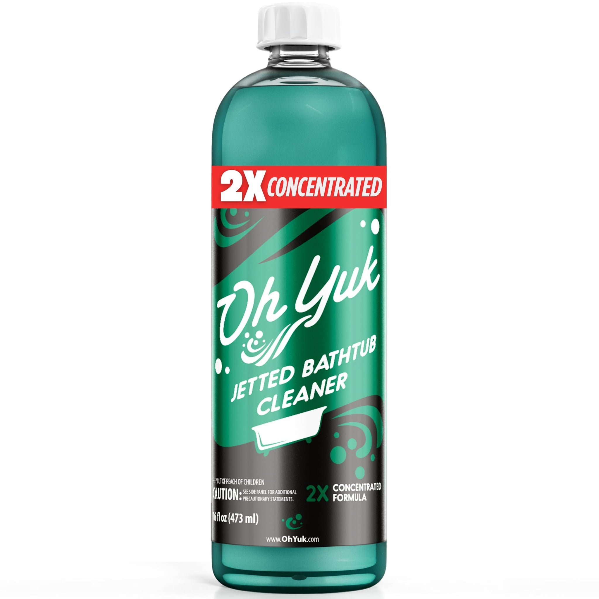 Oh Yuk Jetted Tub Cleaner 2X Concentrated - Deep Cleaning Jetted Bathtub & Jacuzzi Cleaner for Tub Systems with Jets - Removes Buildup - 16 fl oz