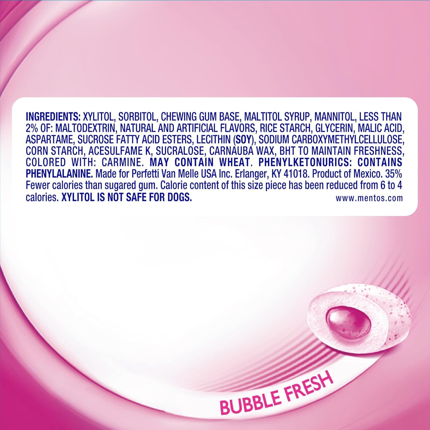 Mentos Pure Fresh Bubble Fresh Curvy Bottle Spring Edition 3.53 oz