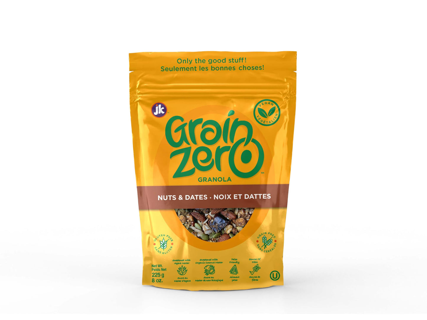 Grain Zero Granola Vegan Nuts & Dates, Gluten Free, 8 Ounce (Pack of 1)