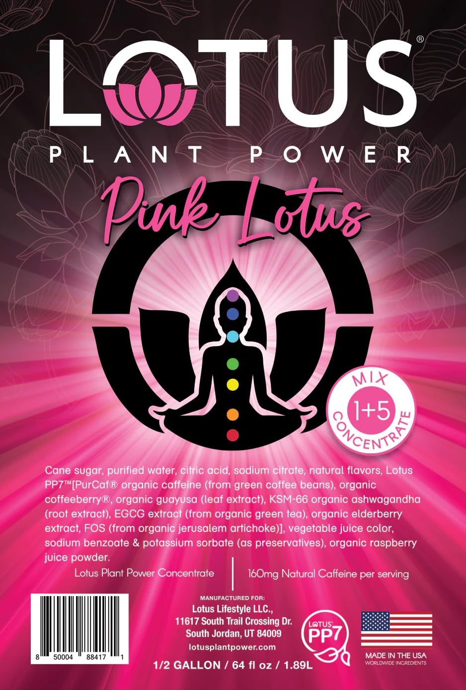 Lotus Energy Drink Concentrate 64 fl oz (Pink) Pack of 2