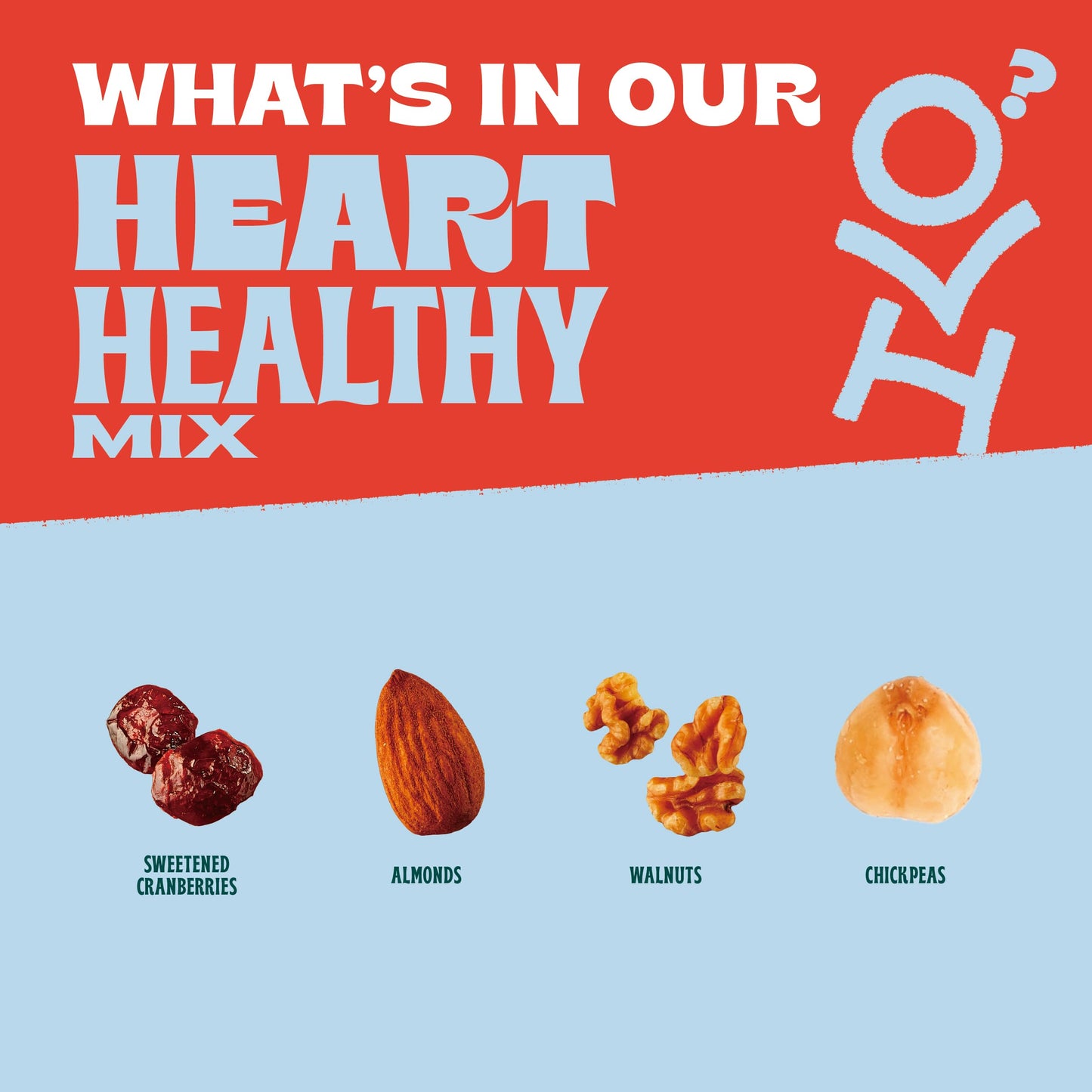 Orchard Valley Harvest Heart Healthy Blend, 1 Ounce Bags (Pack of 8), Almonds, Cranberries, Walnuts, and Chickpeas, Gluten Free, Non-GMO, No