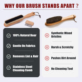 Lint Brushes for Clothes, 100% Natural Boar Bristle Clothes Brush for Cashmere & Wool, Cashmere Comb & Sweater Comb, Removes Fibres & Pet Hair