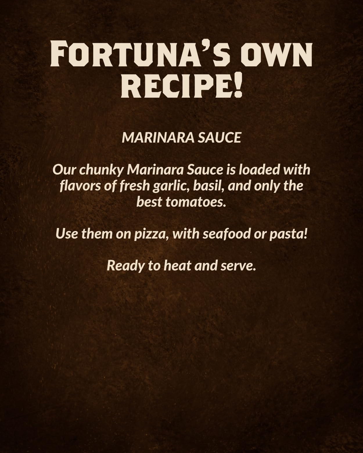 Fortuna's All-Natural Marinara Sauce - 26 fl oz Jar | Nitrate-Free, Gluten-Free, Chunky Italian Sauce with Fresh Garlic, Basil & Tomatoes | Homemade