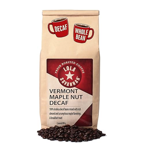 Lola Savannah Vermont Maple Nut Whole Bean Decaf Coffee, 2lb