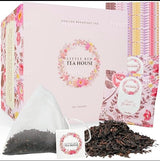 Little Red Tea House English Breakfast Tea for Health & Wellness | Black Tea Bags | Pyramid Tea Infusers Presentation Box Tea Gift Set | For Tea