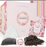 Little Red Tea House English Breakfast Tea for Health & Wellness | Black Tea Bags | Pyramid Tea Infusers Presentation Box Tea Gift Set | For Tea