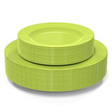 POSATE Plastic Plates Disposable 60 PCS, Heavy Duty 30 Dinner Plates 10.25" and 30 Dessert Plates 7.5" for Party, Green
