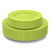 POSATE Plastic Plates Disposable 60 PCS, Heavy Duty 30 Dinner Plates 10.25" and 30 Dessert Plates 7.5" for Party, Green