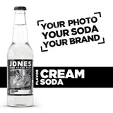Four(4) Bottles - Jones Soda Co. Cream Soda Flavor | 100% Cane Sugar Soda | Craft Soda Pop | Soda Soft Drinks | Glass Bottle Soda
