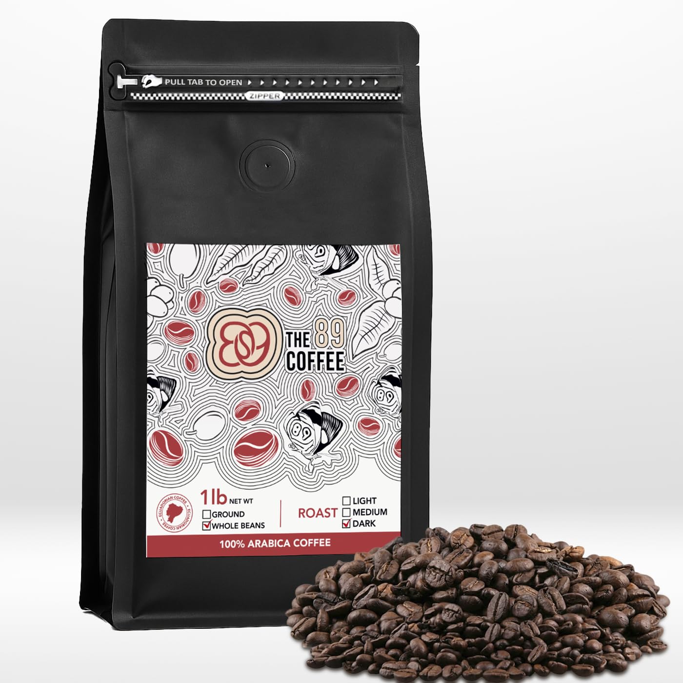 The 89 Coffee, DARK ROAST, Whole Bean 1 lb.