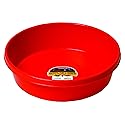 Little Giant® Plastic Utility Pan | Feed Pan | Durable & Versatile Livestock Feeding Bucket | Made in USA | 3 Gallon | Red