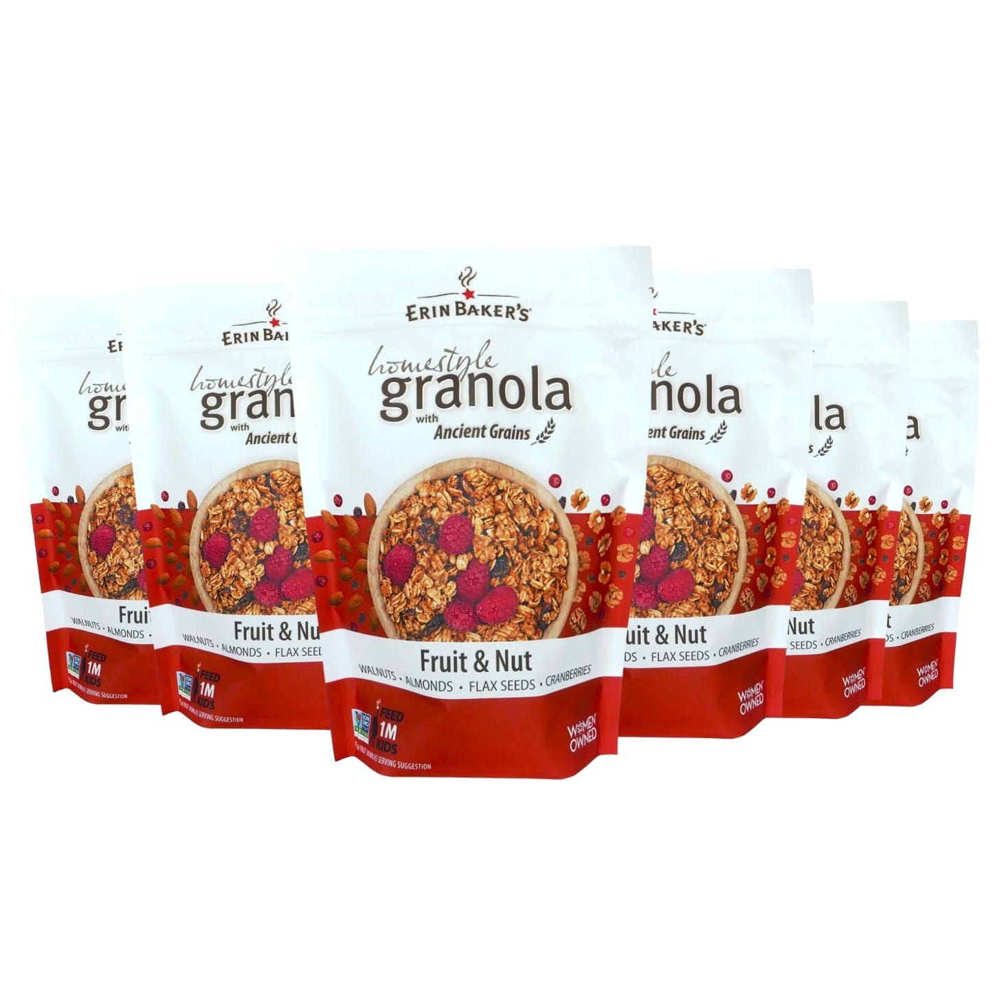 Erin Baker’s Homestyle Fruit and Nut Granola with Ancient Grains - Made from Natural Ingredients, Crunchy Texture, Versatile Snack or Cereal - Vegan
