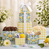 Alder Creek Gift Baskets Sweet Sunshine Tower with Cookies, Popcorn and More For Spring, Mother's day, Birthday, Thank You, and Summer