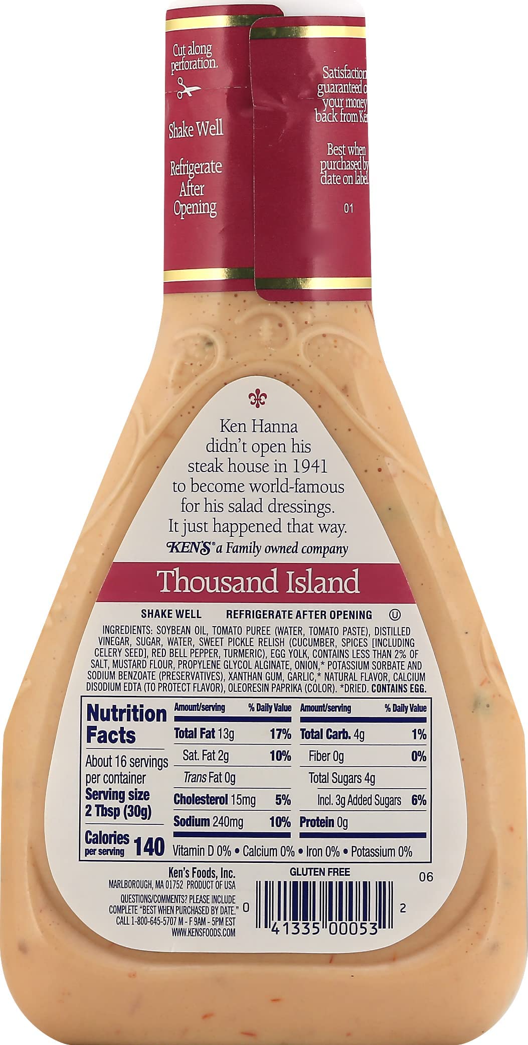 Ken's Foods 1000 Island Sald Dressing, 16 oz