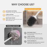 Lefree 2 Pack Silicone Toilet Brush Set with Ventilated Holder, Floor Standing & Wall Mounted Toilet Scrubber