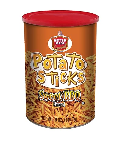 Better Made Potato Sticks 5oz Canister - Shoestring Potato Sticks - Gluten Free - Crunchy, Crispy Snack from Fresh Potatoes - Resealable Lid (Sweet