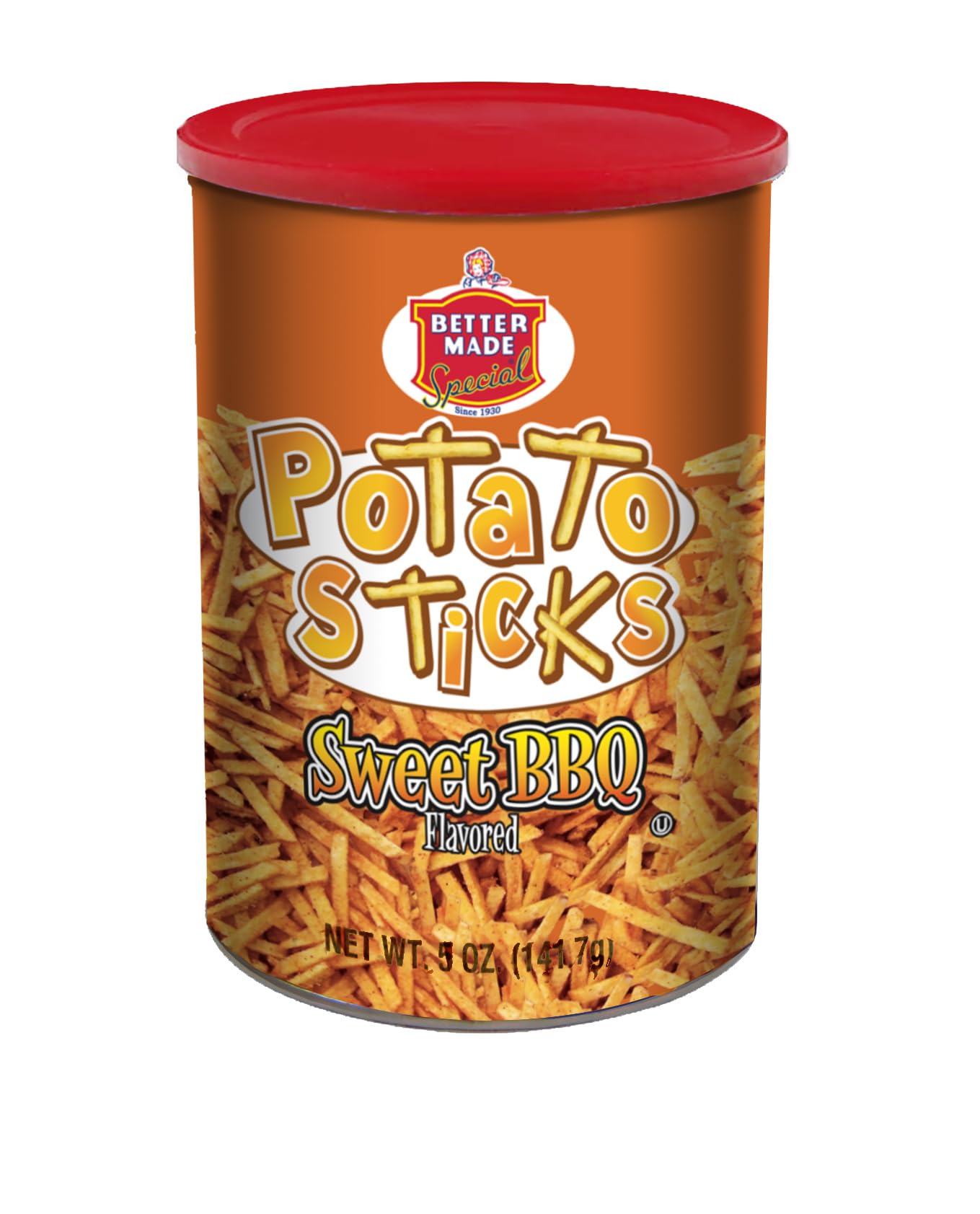 Better Made Potato Sticks 5oz Canister - Shoestring Potato Sticks - Gluten Free - Crunchy, Crispy Snack from Fresh Potatoes - Resealable Lid (Sweet