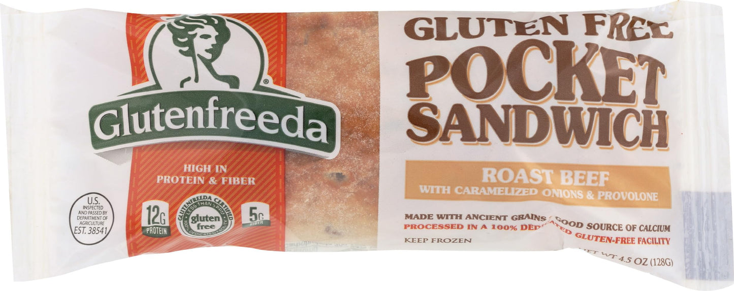 GLUTENFREEDA Pocket Sandwich Rst Beef & Onion, 4.5 OZ