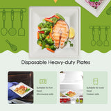 ECOLipak 120 Pack Compostable Paper Plates, 10 inch and 8 inch Heavy Duty Eco friendly Sugarcane Biodegradable Disposable Square Plates for Party