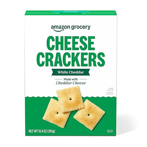 Amazon Brand - Happy Belly White Cheddar Cheese Cracker, 12.4 ounce