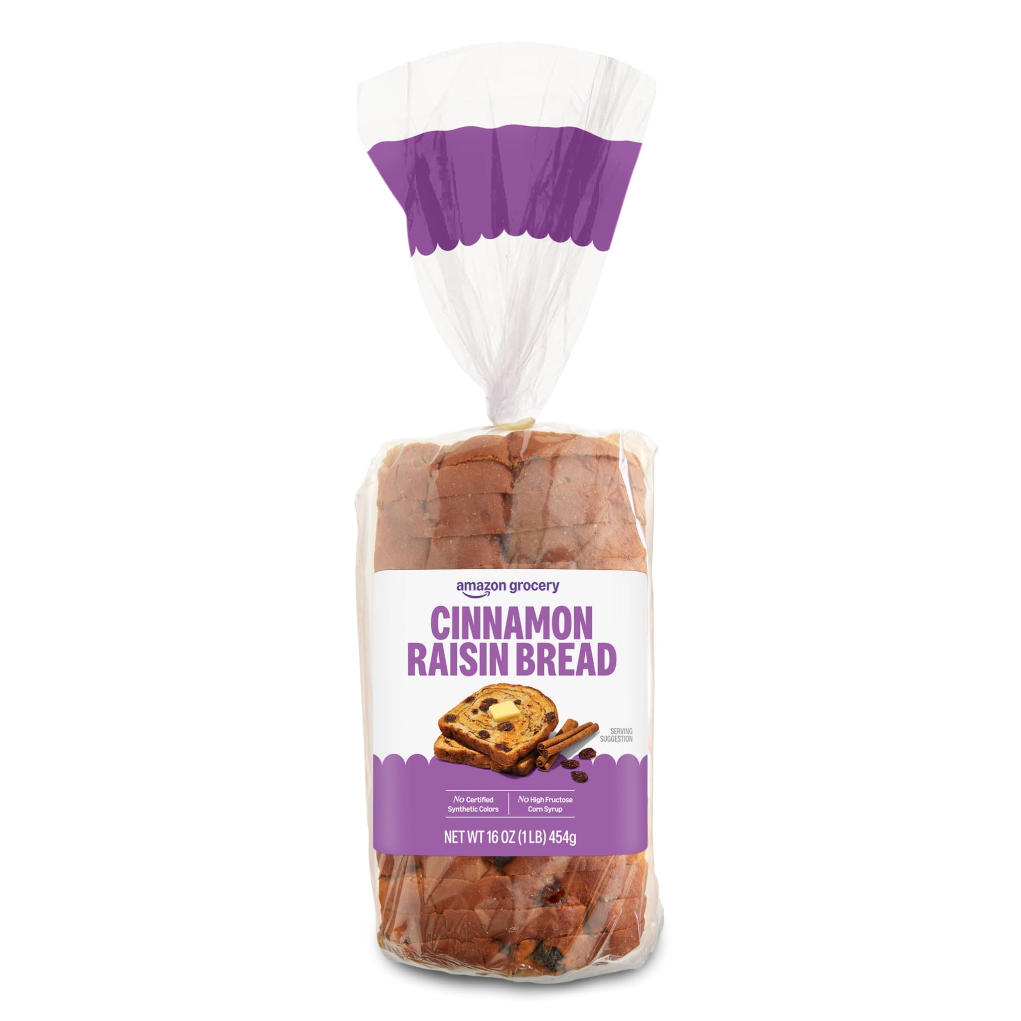 Amazon Grocery, Cinnamon Raisin Bread, 16 Oz