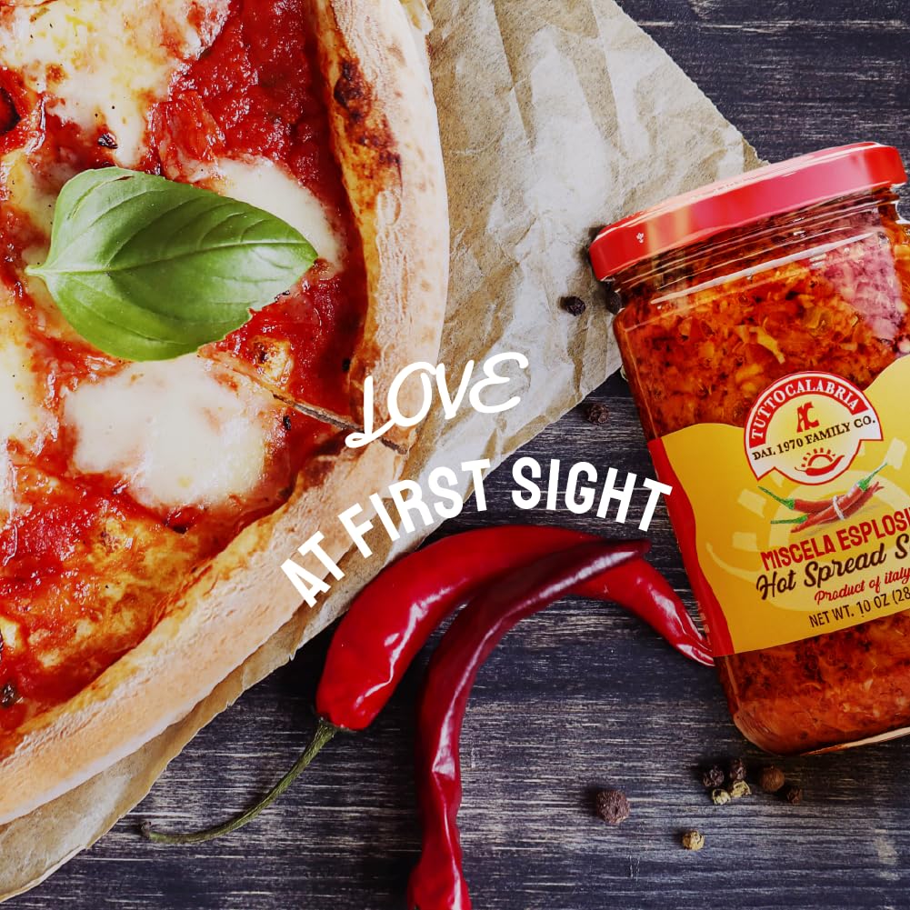 TUTTOCALABRIA Hot Spread Sauce, Miscela Esplosiva, Chili Blend, 10 oz