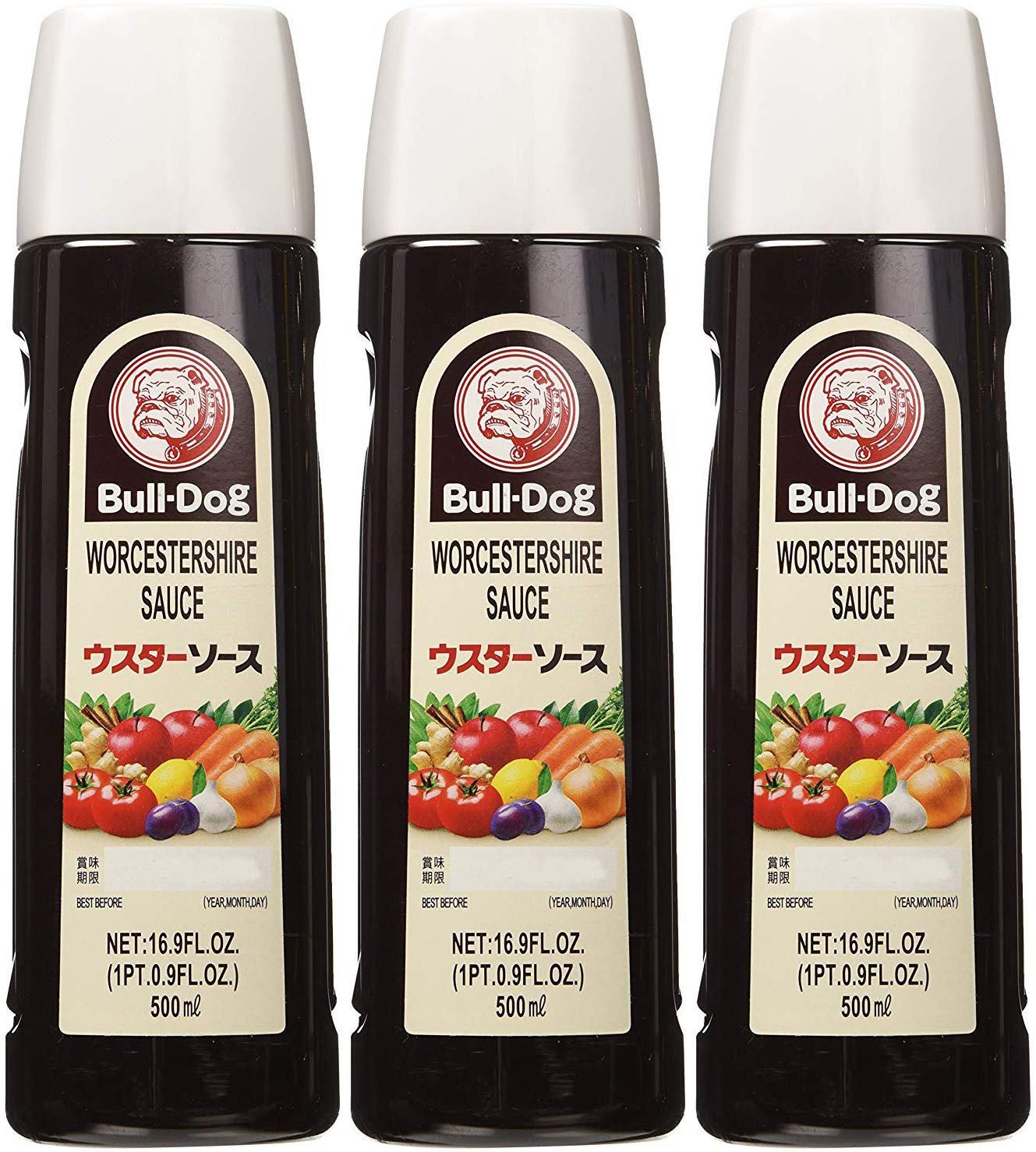 Bull-Dog Worcestershire Sauce 16.9 Fl. Oz. (3 Bottles)