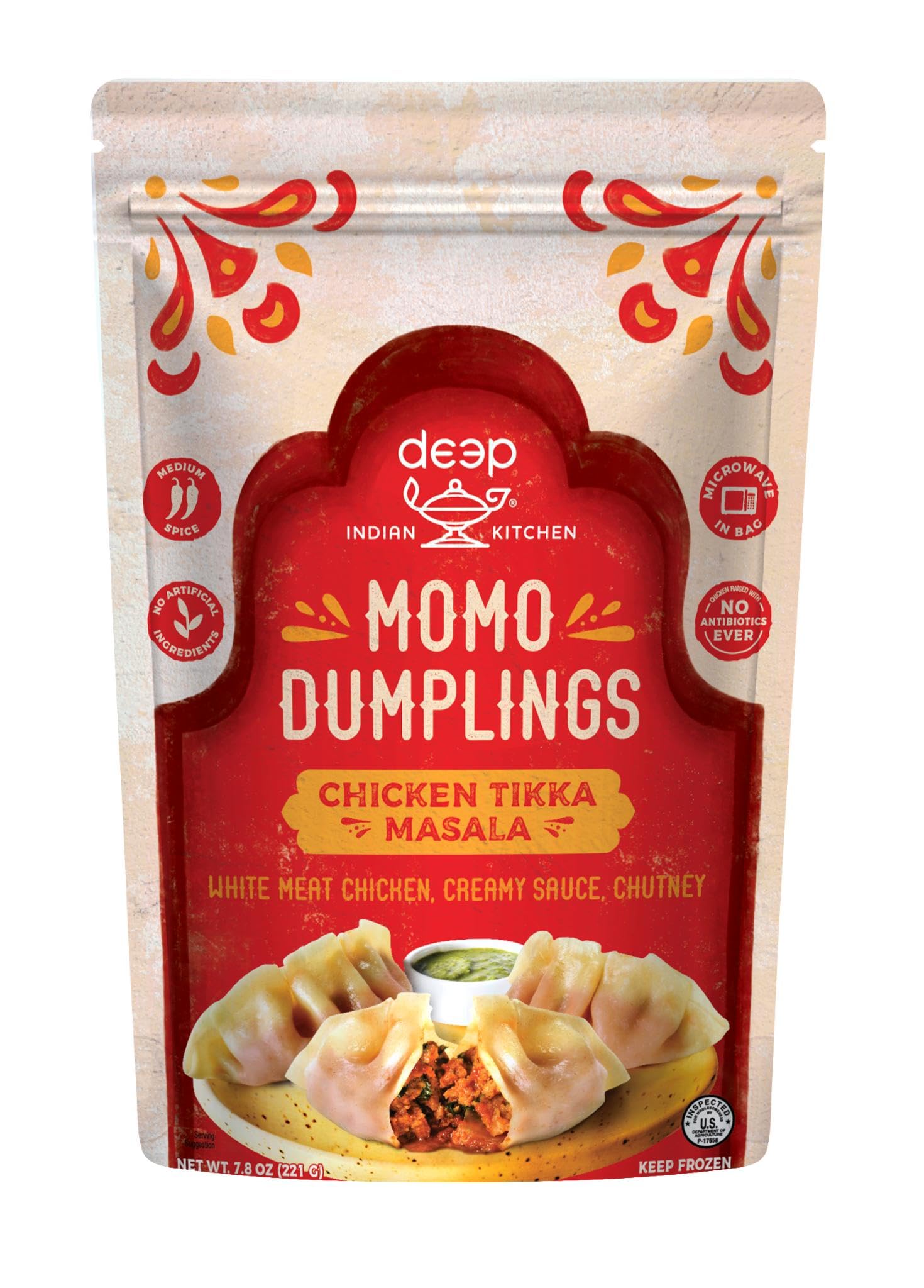Deep Indian Kitchen, Momo Dumpling Chicken Tikka Masala, 7.8 Ounce
