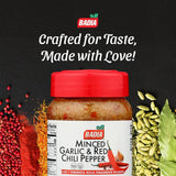 Badia Minced Garlic & Red Chili Pepper 8 oz - Spicy Savory Blend with Garlic and Crushed Red Pepper Flakes