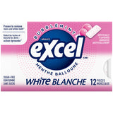 Excel White Sugar-Free Gum, Bubblemint, 12 Count
