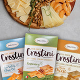 Dolcetto Oven Baked Crostini Crackers, Three Cheese Flavor, 7.05 Oz (Pack of 3), Artisanal Italian Crackers Made with Extra Virgin Olive Oil, Halal