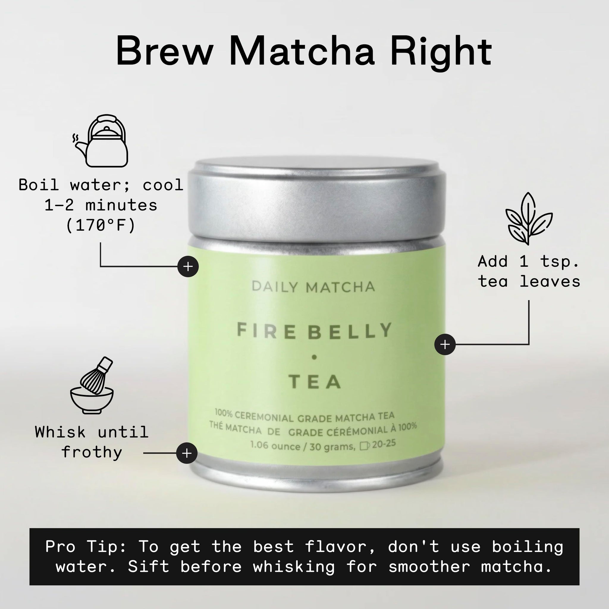Firebelly Tea Daily Matcha Powder, Ceremonial-Grade Japanese Green Tea Powder, Stone-Milled Matcha from Japan for Lattes, Smoothies, Iced Drinks