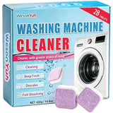 WesonYuh Washing Machine Cleaner Tablets, 28 Count - Deep Cleaning Descaler for Most Washer Types