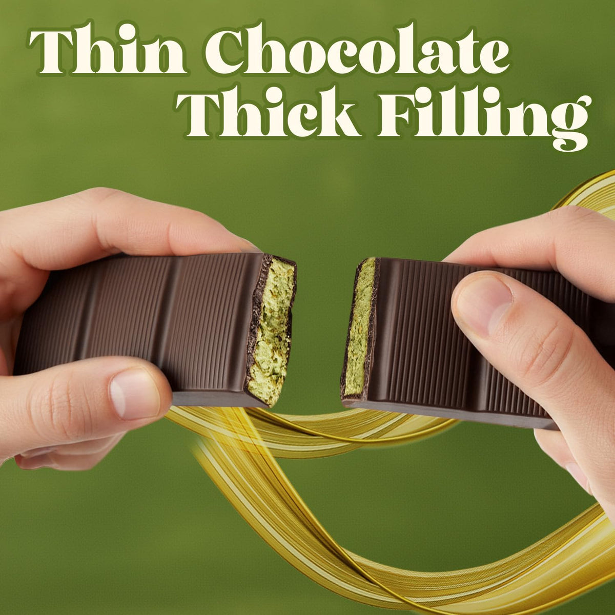 Dubai Chocolate Bar Pistachio, 2.3 oz Gourmet Dark Chocolate Candy