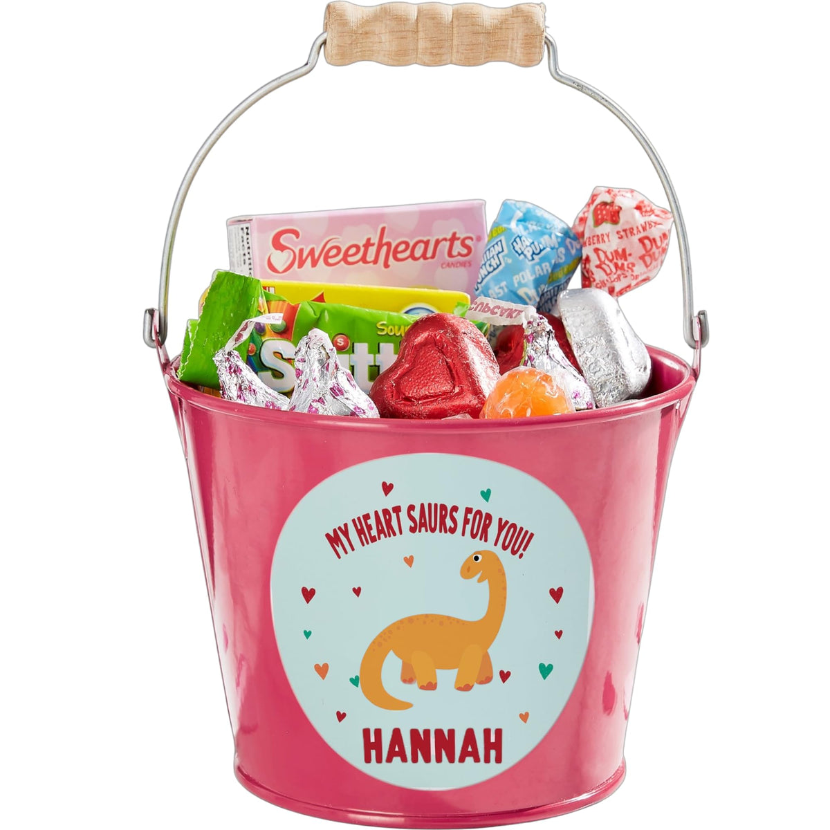 Personalization Universe Dino-Mite Personalized Mini Pink Treat Bucket