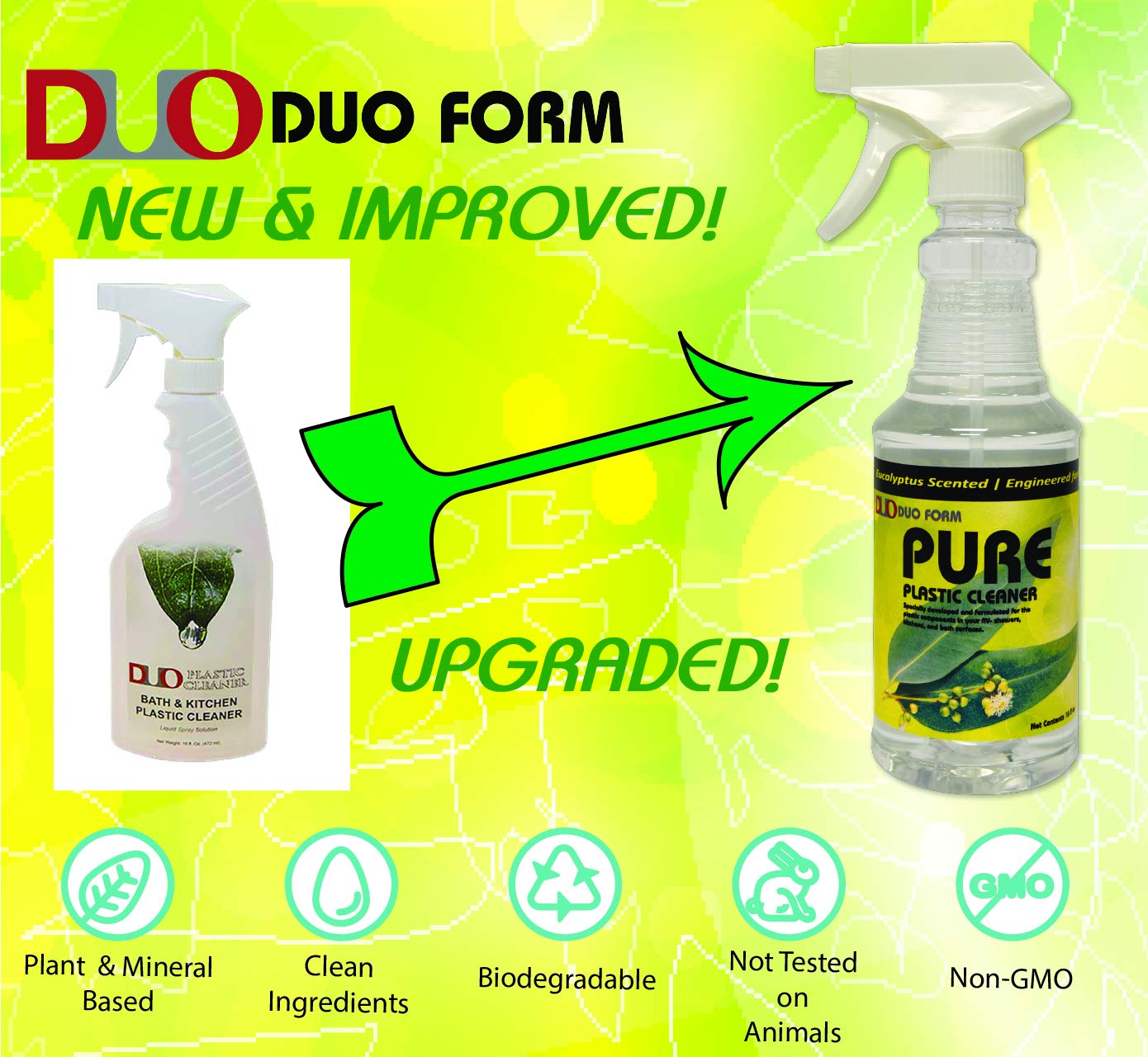 Duo Pure Plastic Cleaner: Bath and Kitchen Plastic Cleaner- 3 Pack
