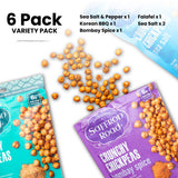 Saffron Road Crunchy Bombay Spice, Korean BBQ, Sea Salt & Cracked Pepper Roasted Chickpeas | High Protein Snacks | Sugar and Gluten-free | Vegan High