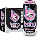 Bang Cotton Candy Energy Drink, 0 Calories, Sugar Free with Super Creatine, 16oz, 4 Count
